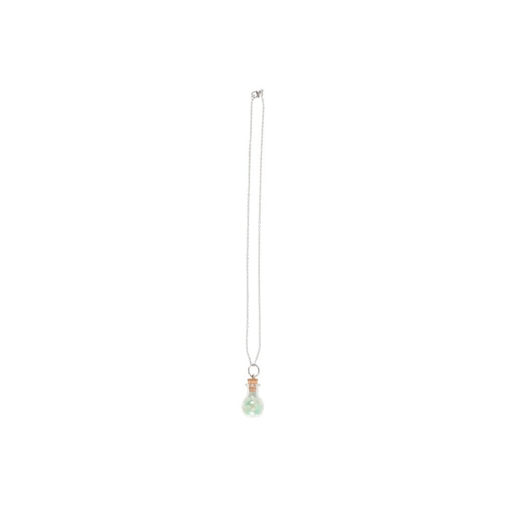 Luck Green Aventurine Crystal Chip Potion Bottle Necklace