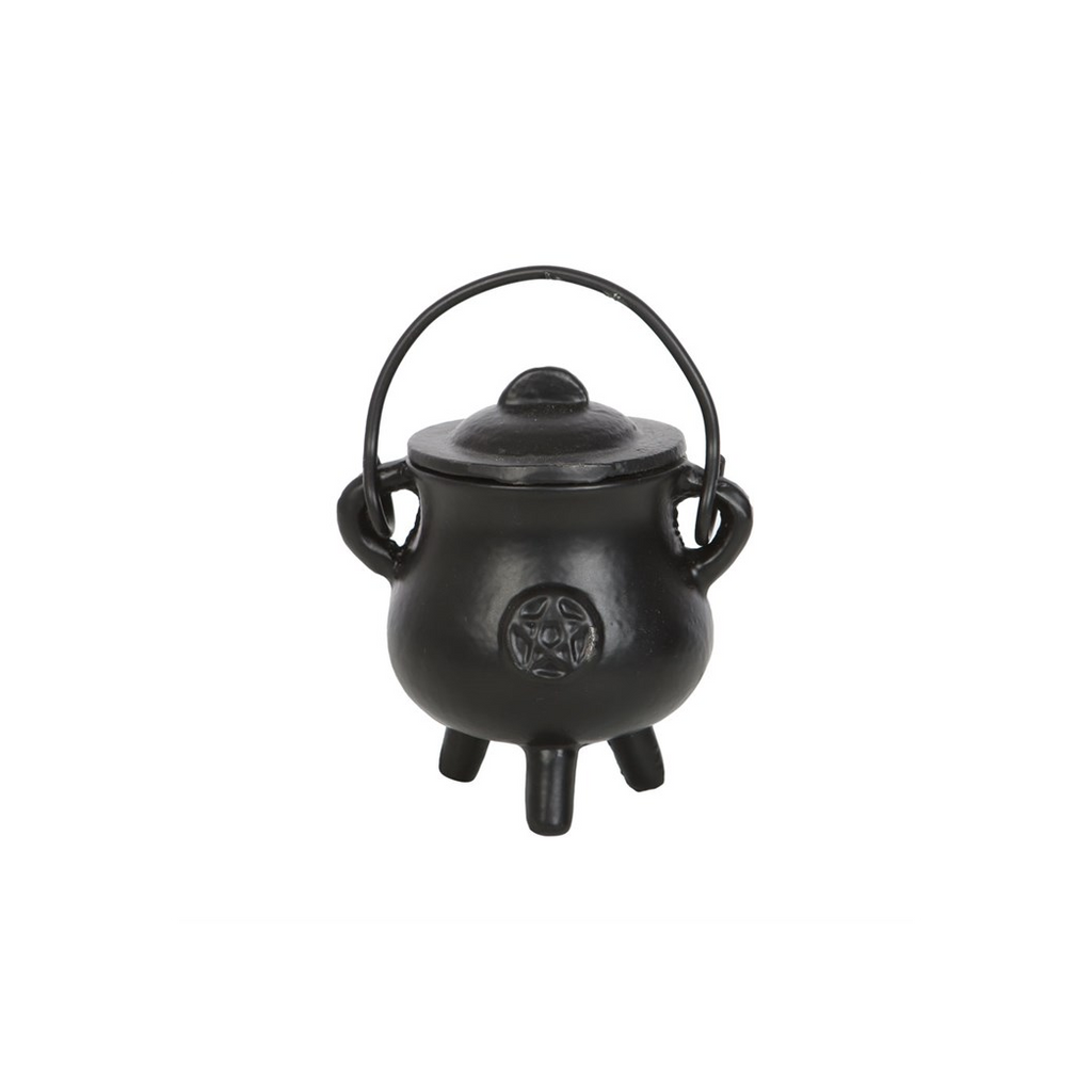 7.5cm Smooth Cast Iron Cauldron with Pentagram