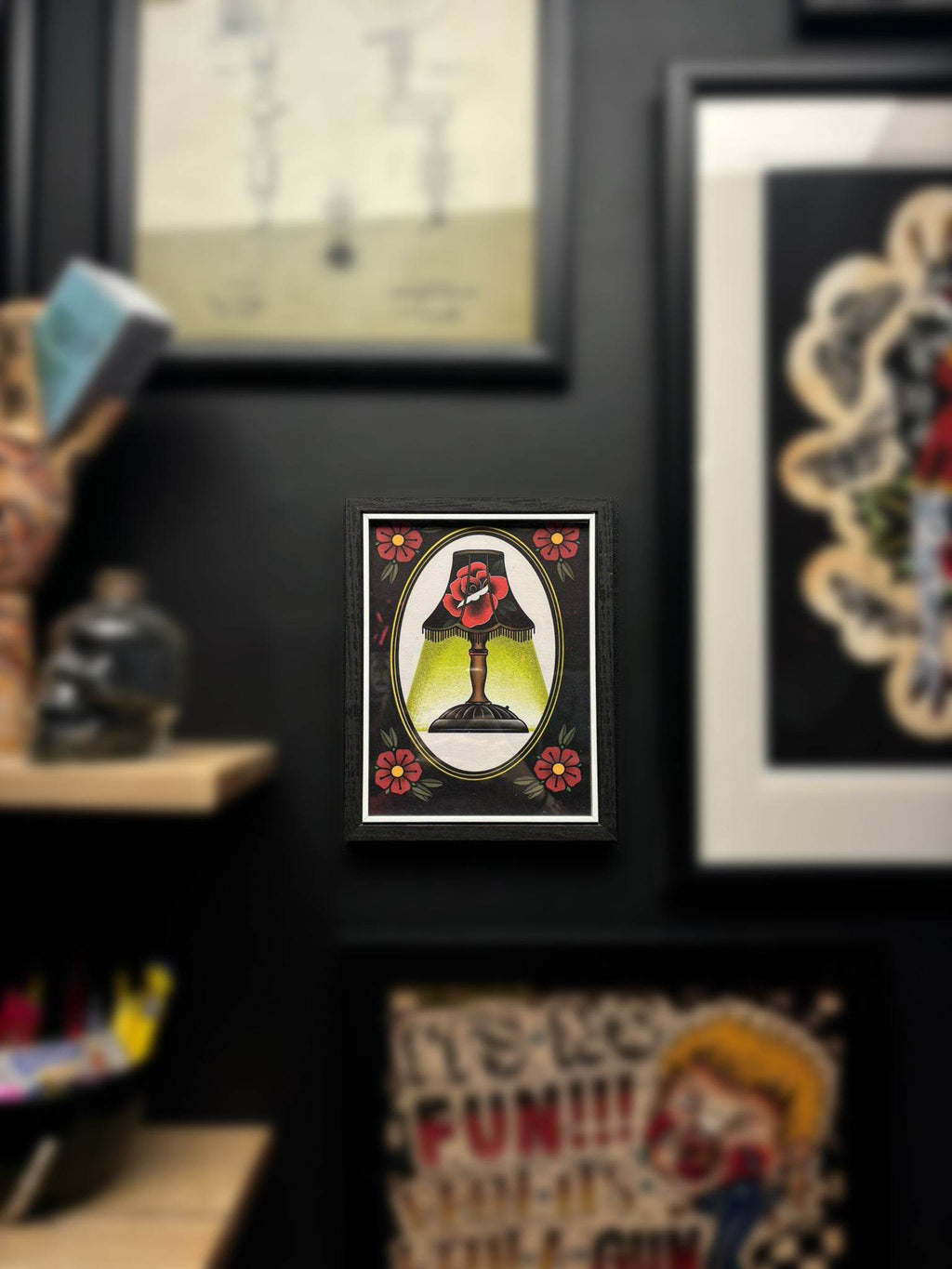 Traditional Lamp Tattoo Flash Print