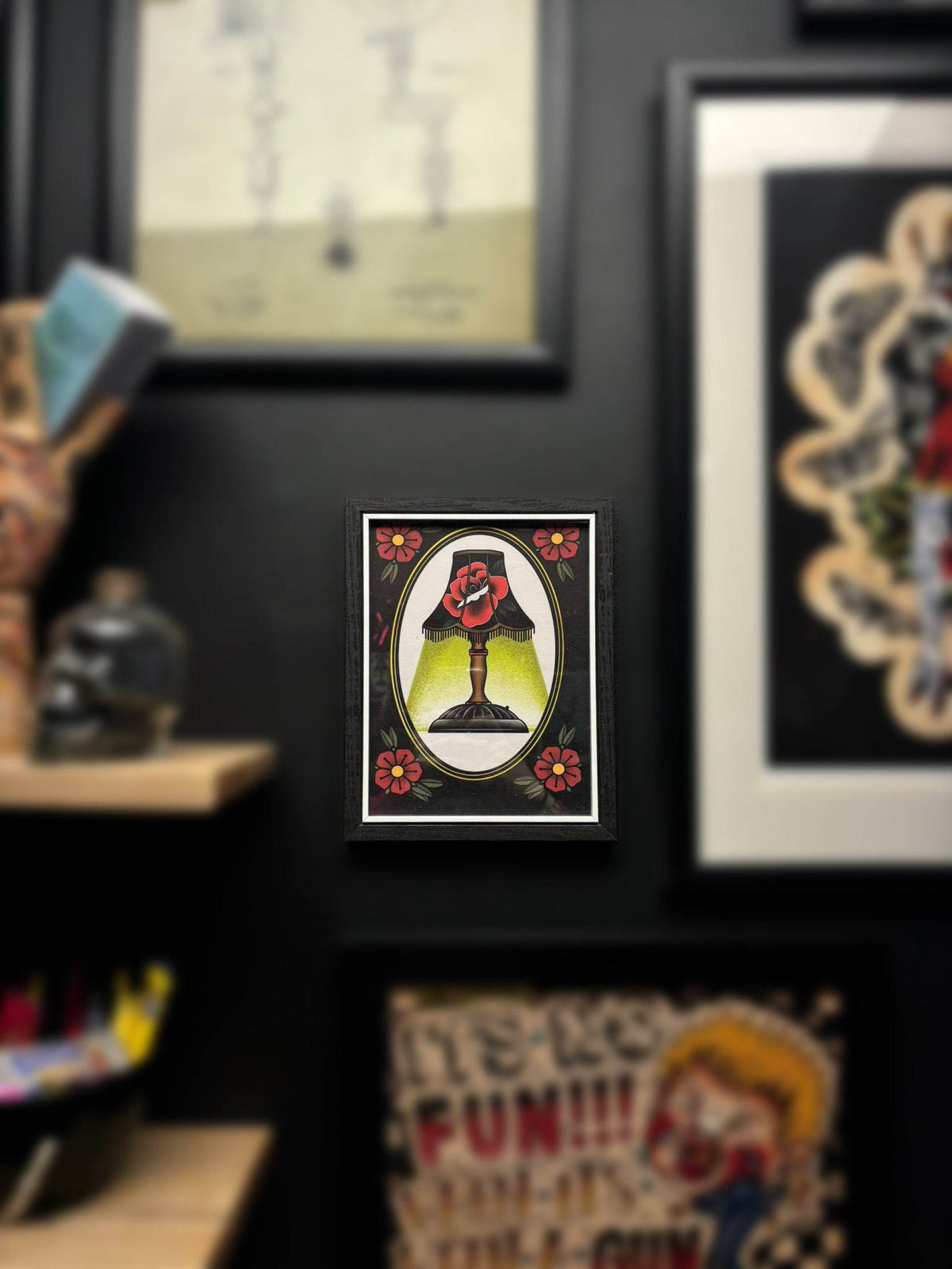 Traditional Lamp Tattoo Flash Print