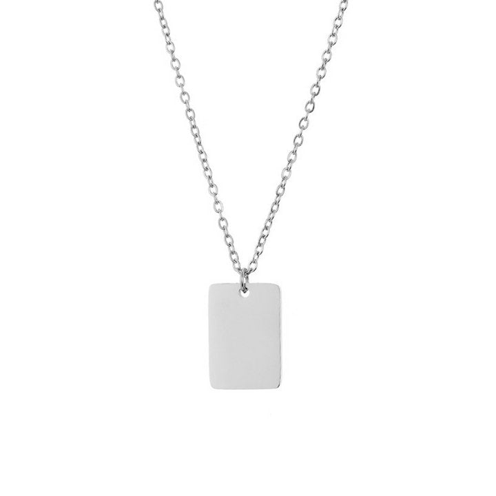 Custom engraved tiny tag necklace