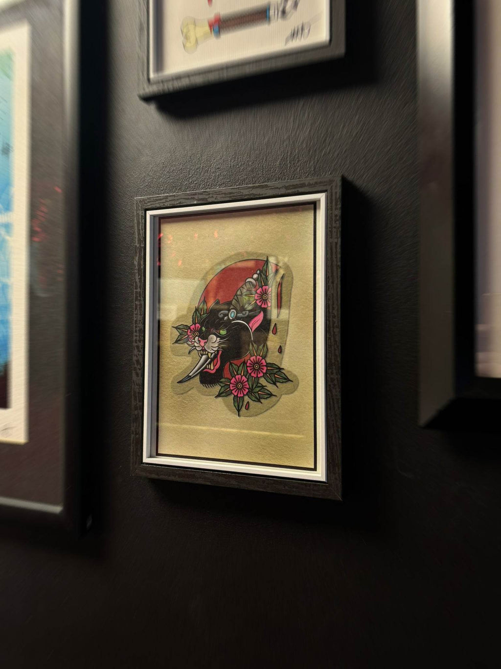 Traditional Panther Tattoo Flash Print
