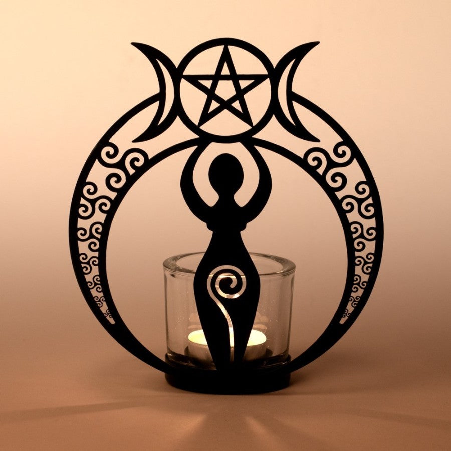 Alchemy Gothic Danu Goddess Tealight Holder