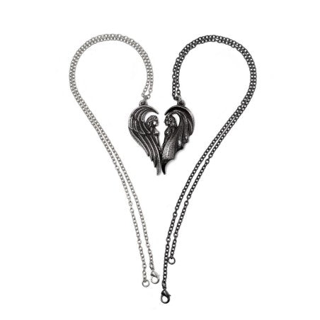 Alchemy Gothic Dark Chemical Companions Couple Necklace Angel Demon Magnetic Set