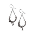 Dragon Earrings Pewter Chain Danglers Alchemy Gothic