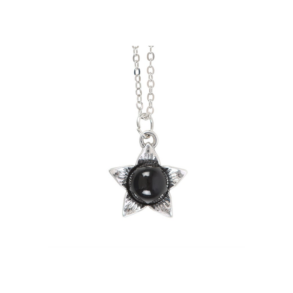 Deadly Nightshade Necklace with Black Obsidian on Greeting Card