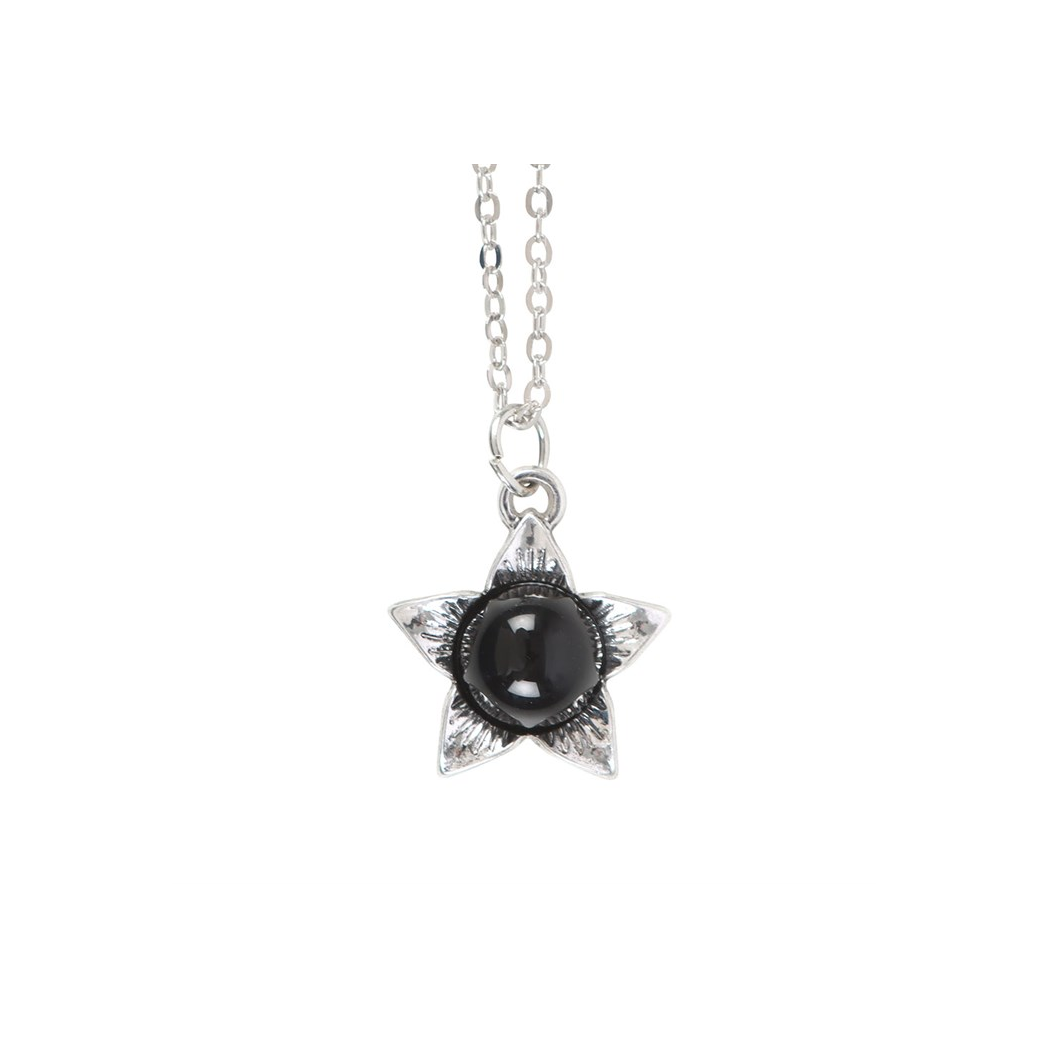 Deadly Nightshade Necklace with Black Obsidian on Greeting Card