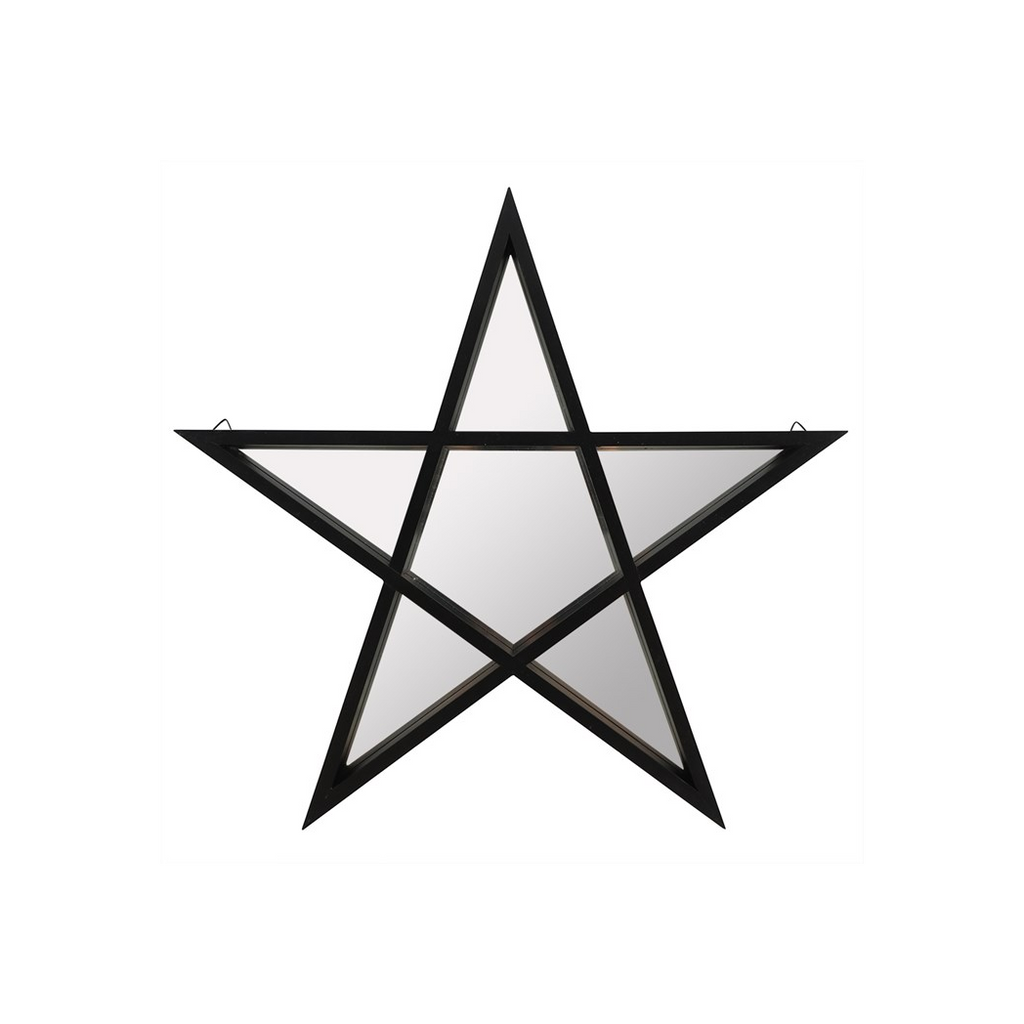 Black Framed Pentagram Mirror