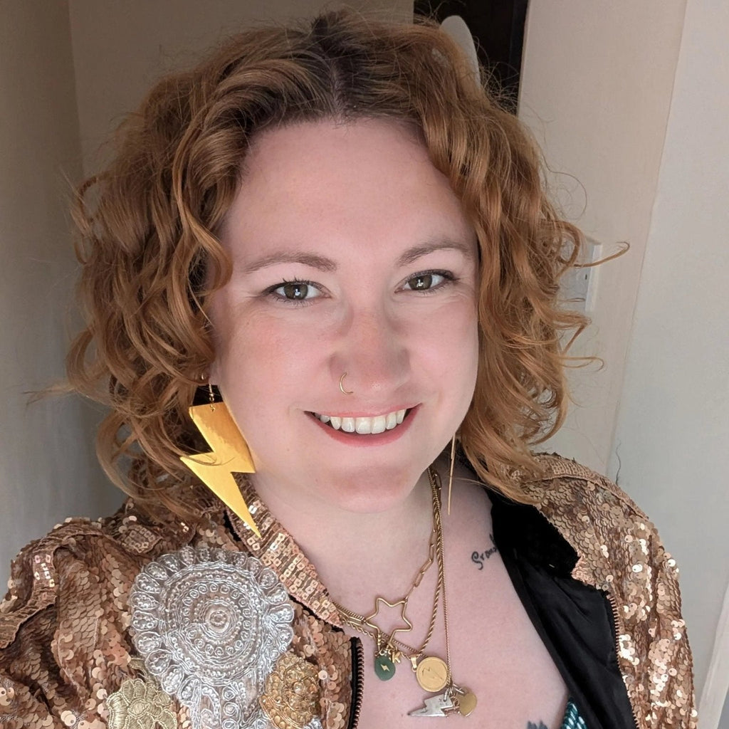 Extra large silver lightning bolt earrings