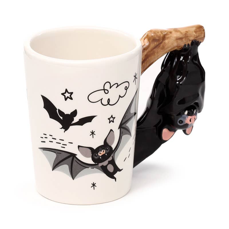 Gothic Gift Bat Ceramic Shaped Handle Mug