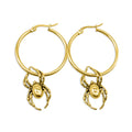 Gold Orb Weaver Spider Hoop Earrings