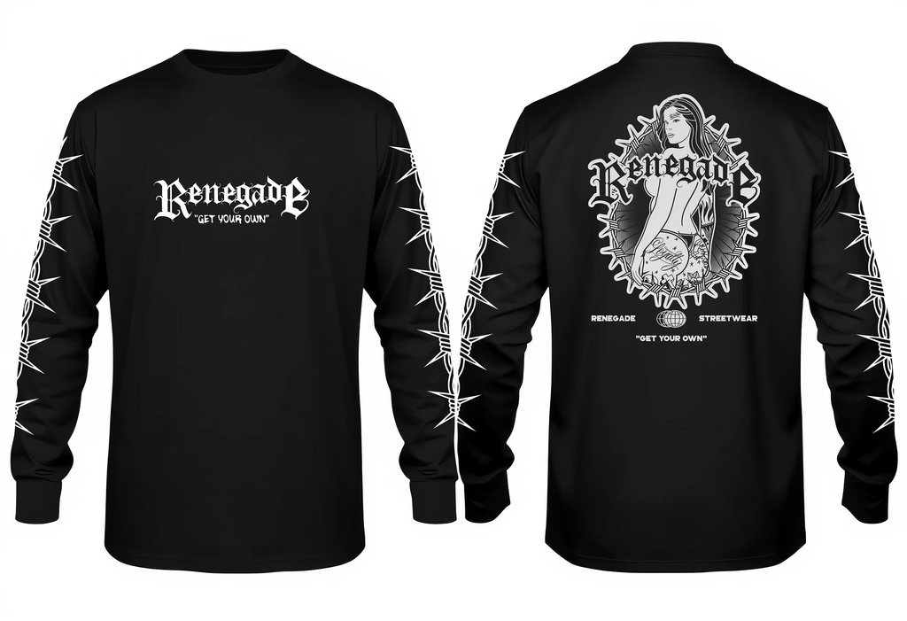 Trouble Tattoo Graphic Long Sleeve Tee