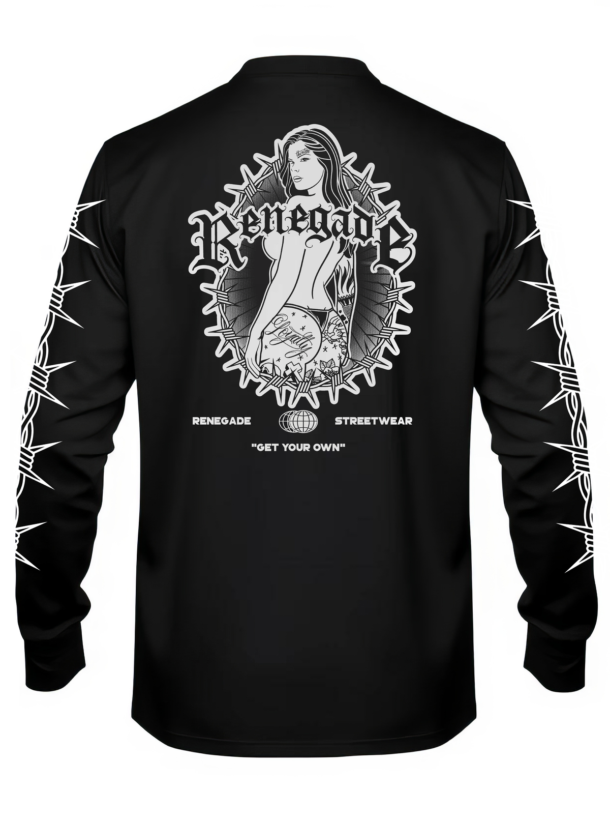 Trouble Tattoo Graphic Long Sleeve Tee