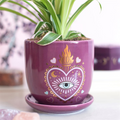 Sacred Sight Heart Plant Pot with Saucer