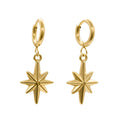 Gold Celeste North Star Hoop Earrings