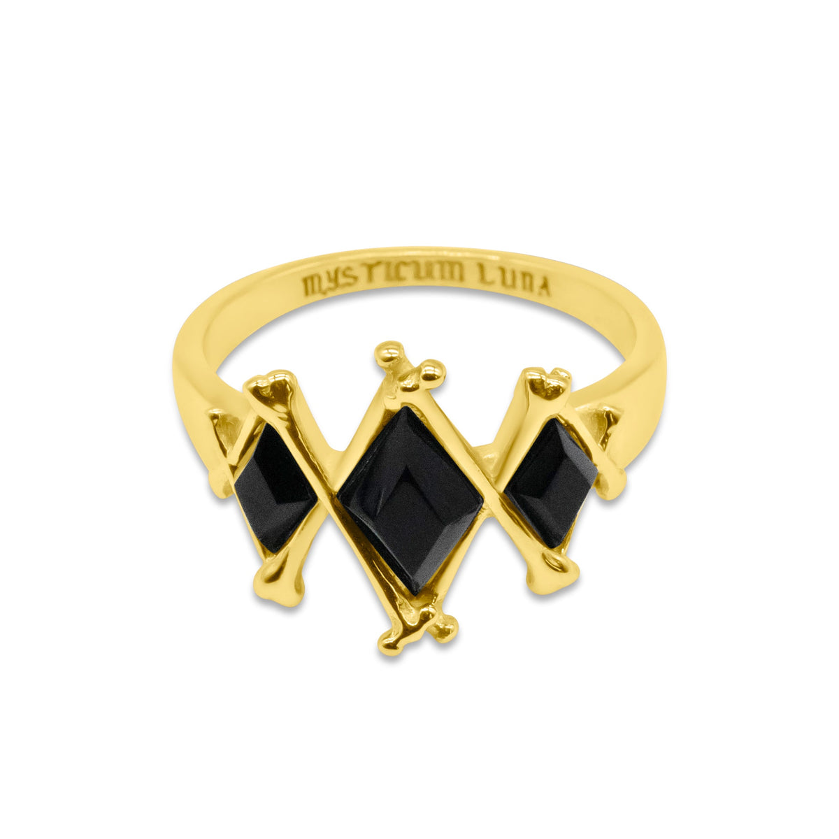 Gold The Obsidian Marrow Black Gemstone Ring