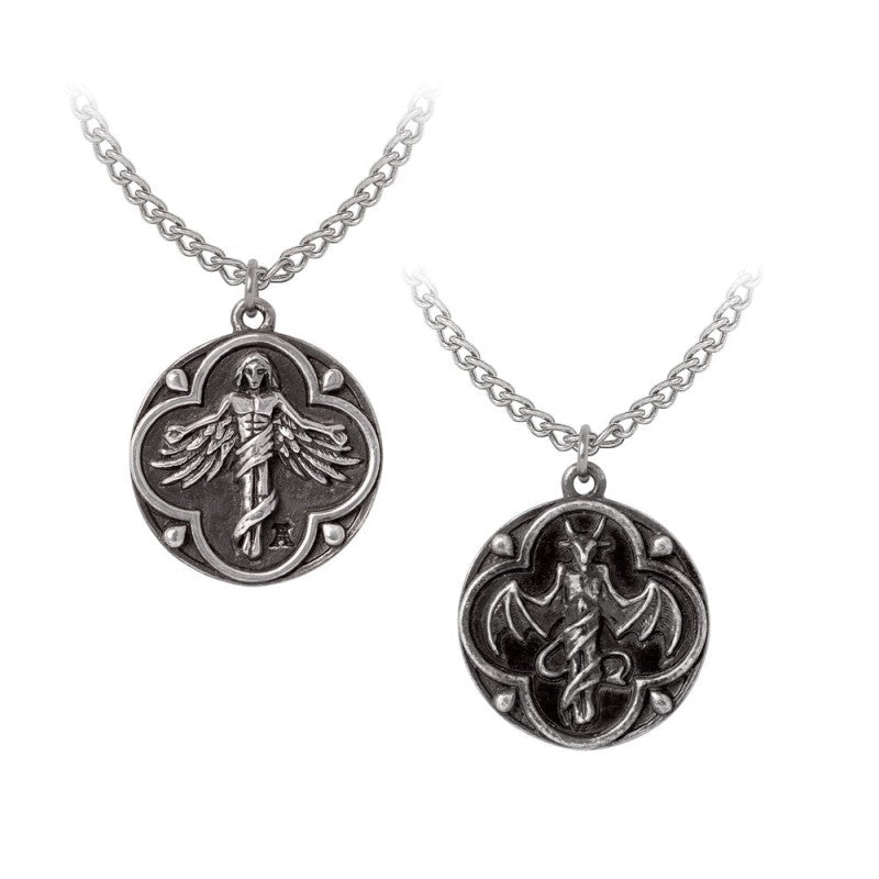 Alchemy Gothic St. Levantius Talisman Dual-Sided Pewter Necklace